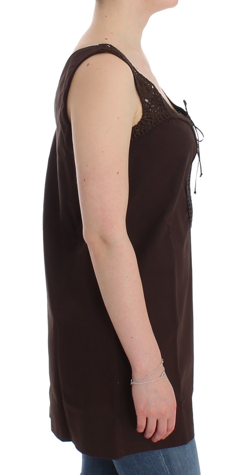 Beachwear Brown Cotton Stretch Tunic Dress - coffeewithmee2Ermanno ScervinoP0876S