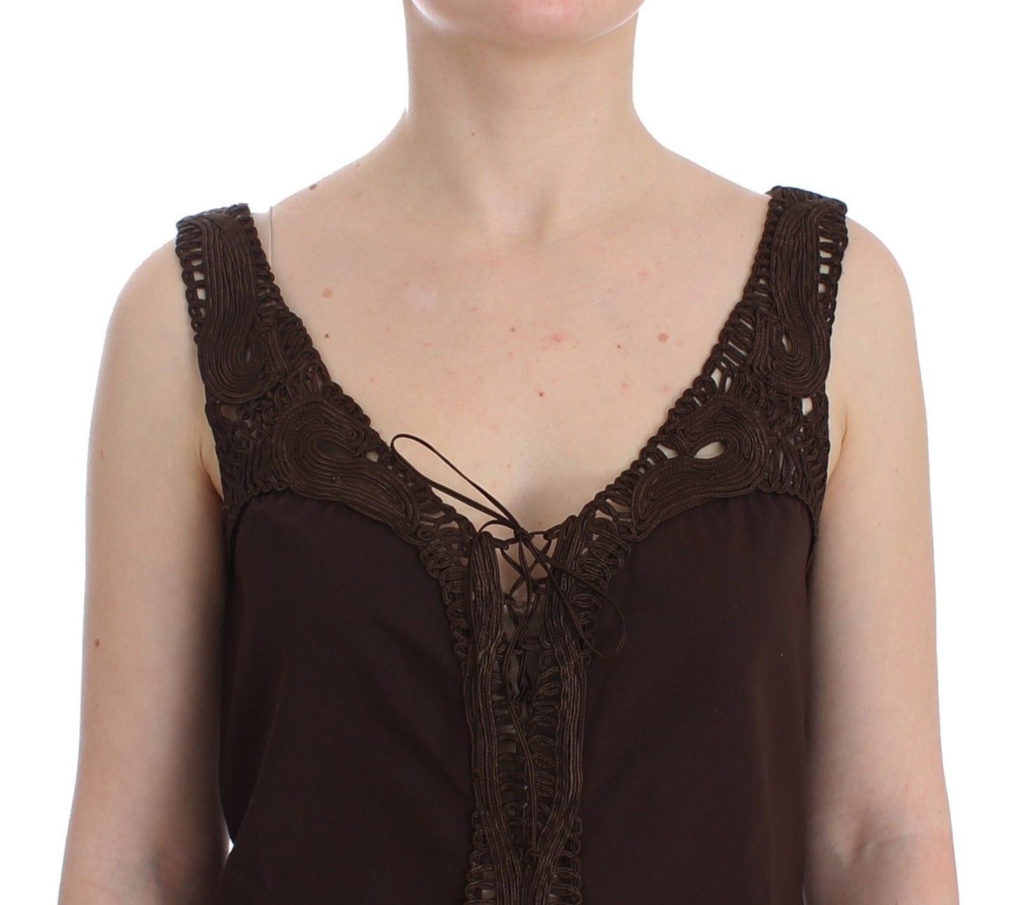 Beachwear Brown Cotton Stretch Tunic Dress - coffeewithmee2Ermanno ScervinoP0876S