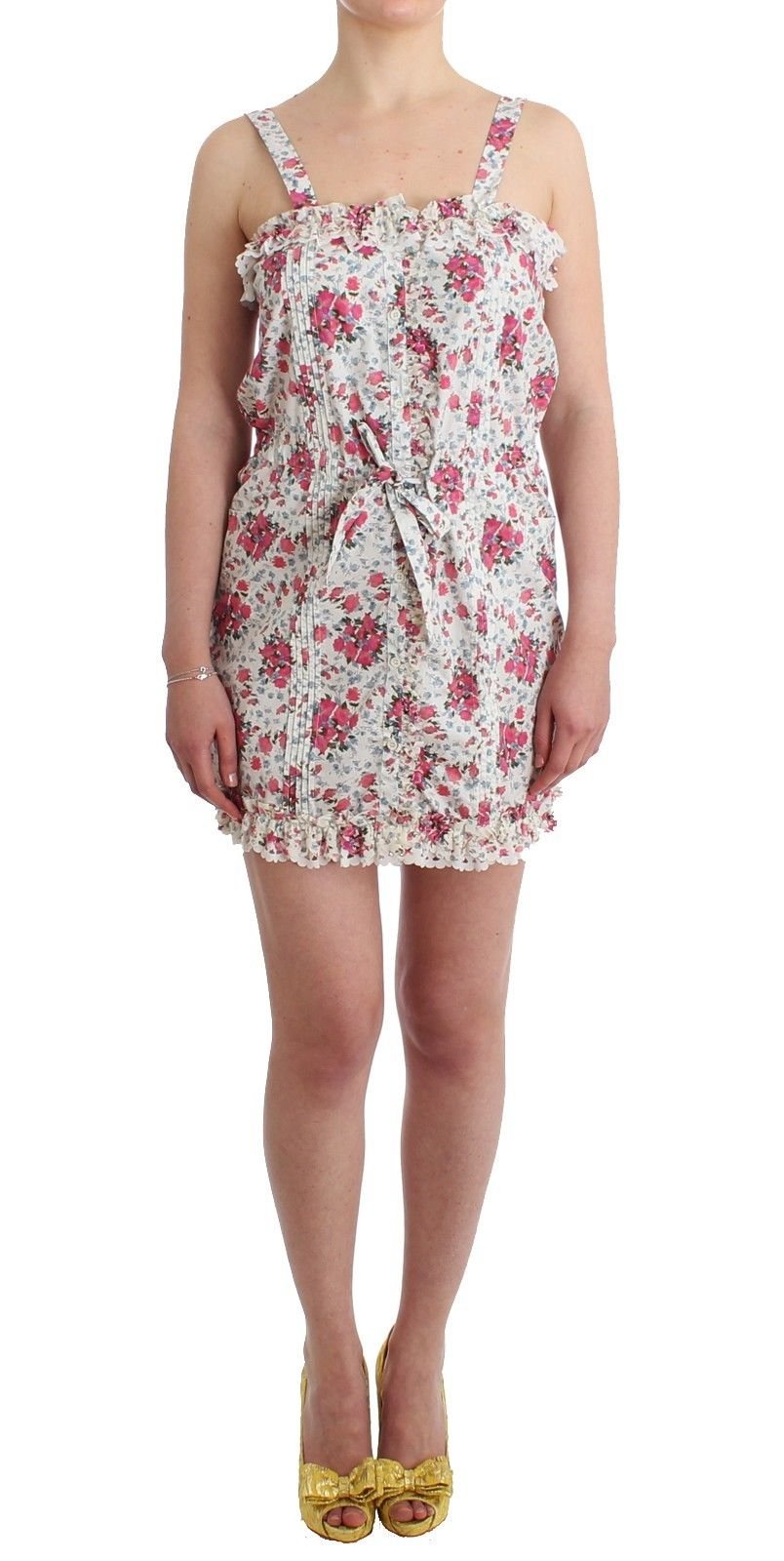 Beachwear Pink Floral Beach Mini Dress Short - coffeewithmee2Ermanno ScervinoP0872S