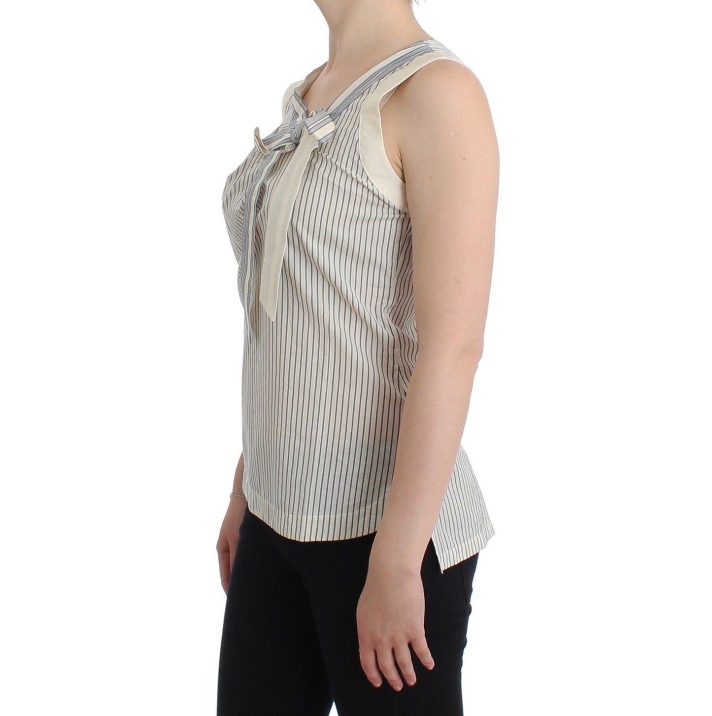 Beachwear Striped Top Blouse Shirt Bow Tank - coffeewithmee2Ermanno ScervinoP0868S