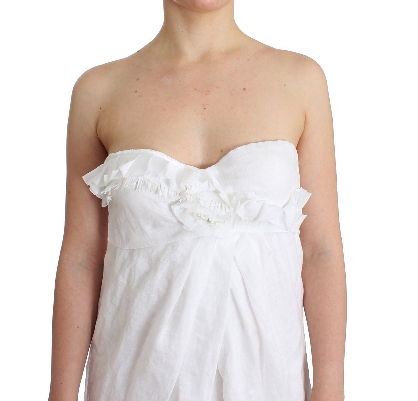 Beachwear White Beach Dress Bustier Mini - coffeewithmee2Ermanno ScervinoP0816S