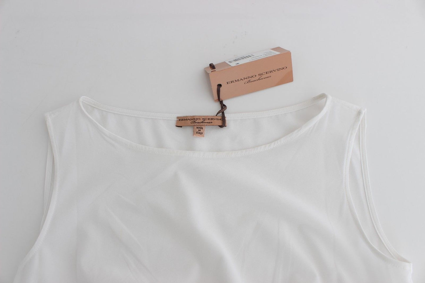 Beachwear White Long Maxi Dress Kaftan Full - coffeewithmee2Ermanno ScervinoP0813S