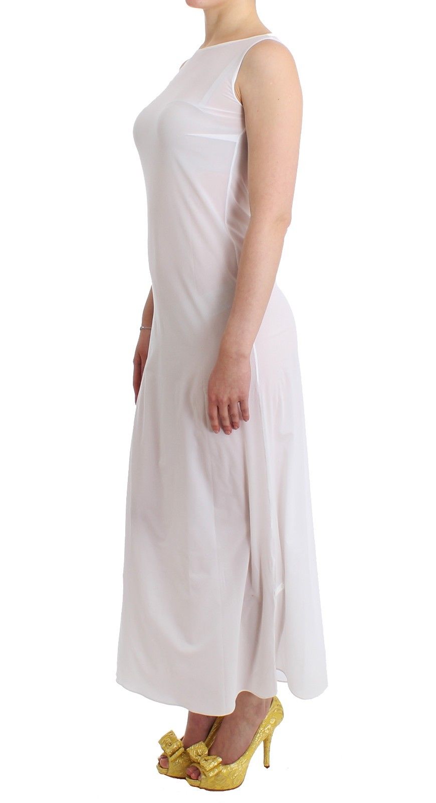 Beachwear White Long Maxi Dress Kaftan Full - coffeewithmee2Ermanno ScervinoP0813S
