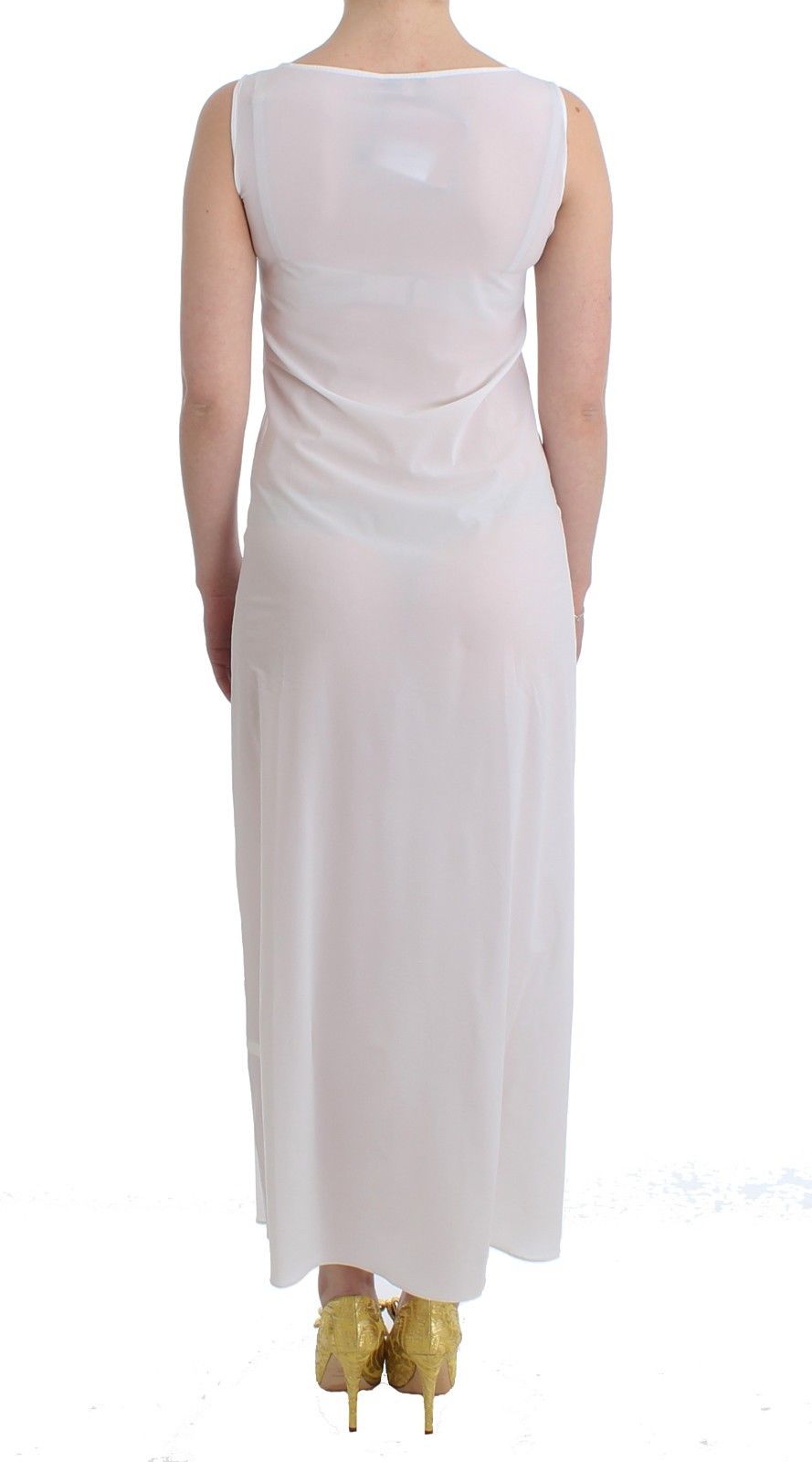 Beachwear White Long Maxi Dress Kaftan Full - coffeewithmee2Ermanno ScervinoP0813S