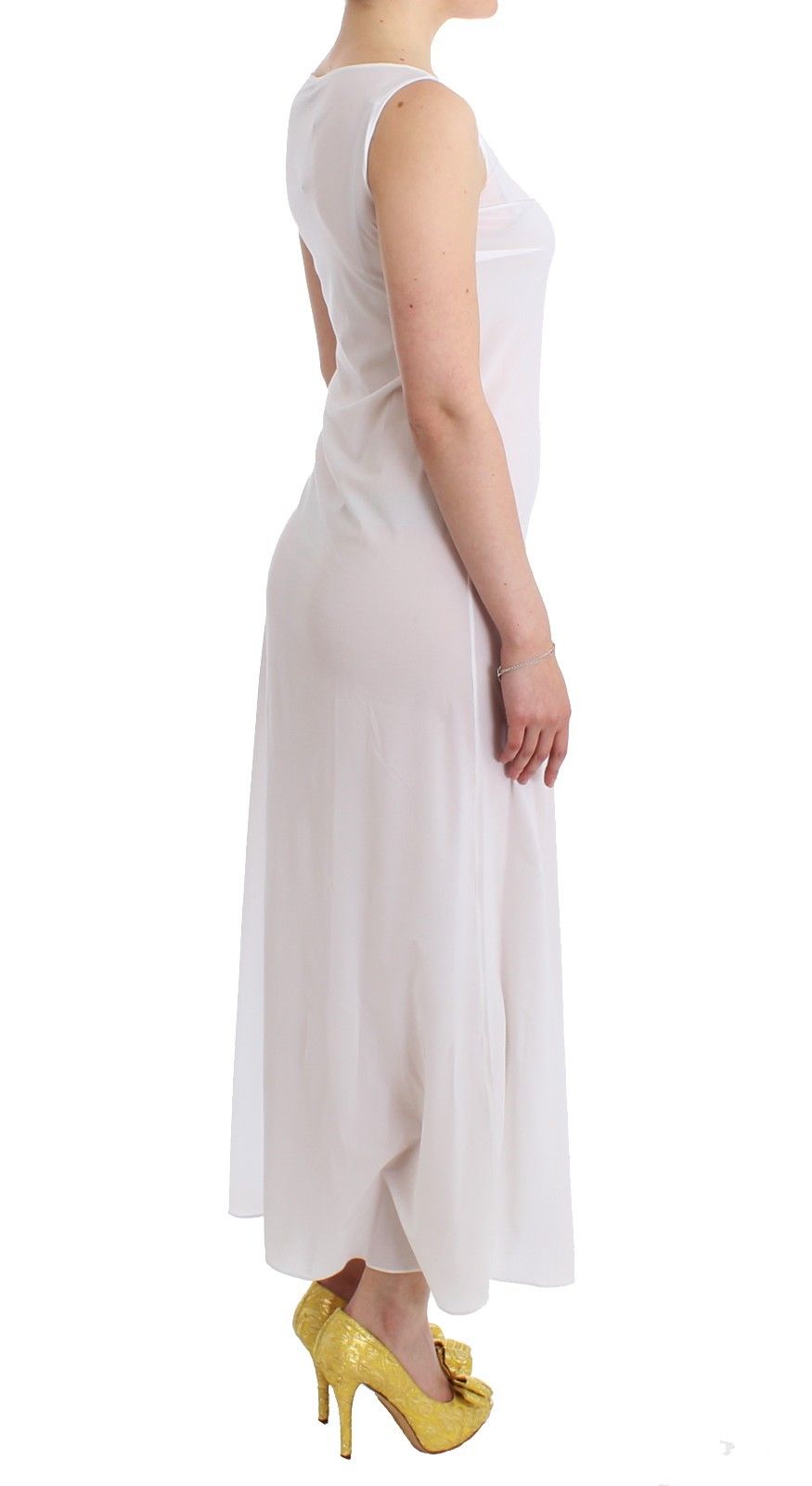 Beachwear White Long Maxi Dress Kaftan Full - coffeewithmee2Ermanno ScervinoP0813S
