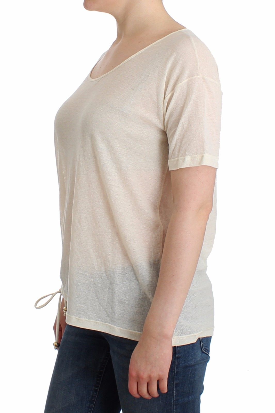 Beachwear White T-Shirt Top Blouse - coffeewithmee2Ermanno ScervinoP0843S