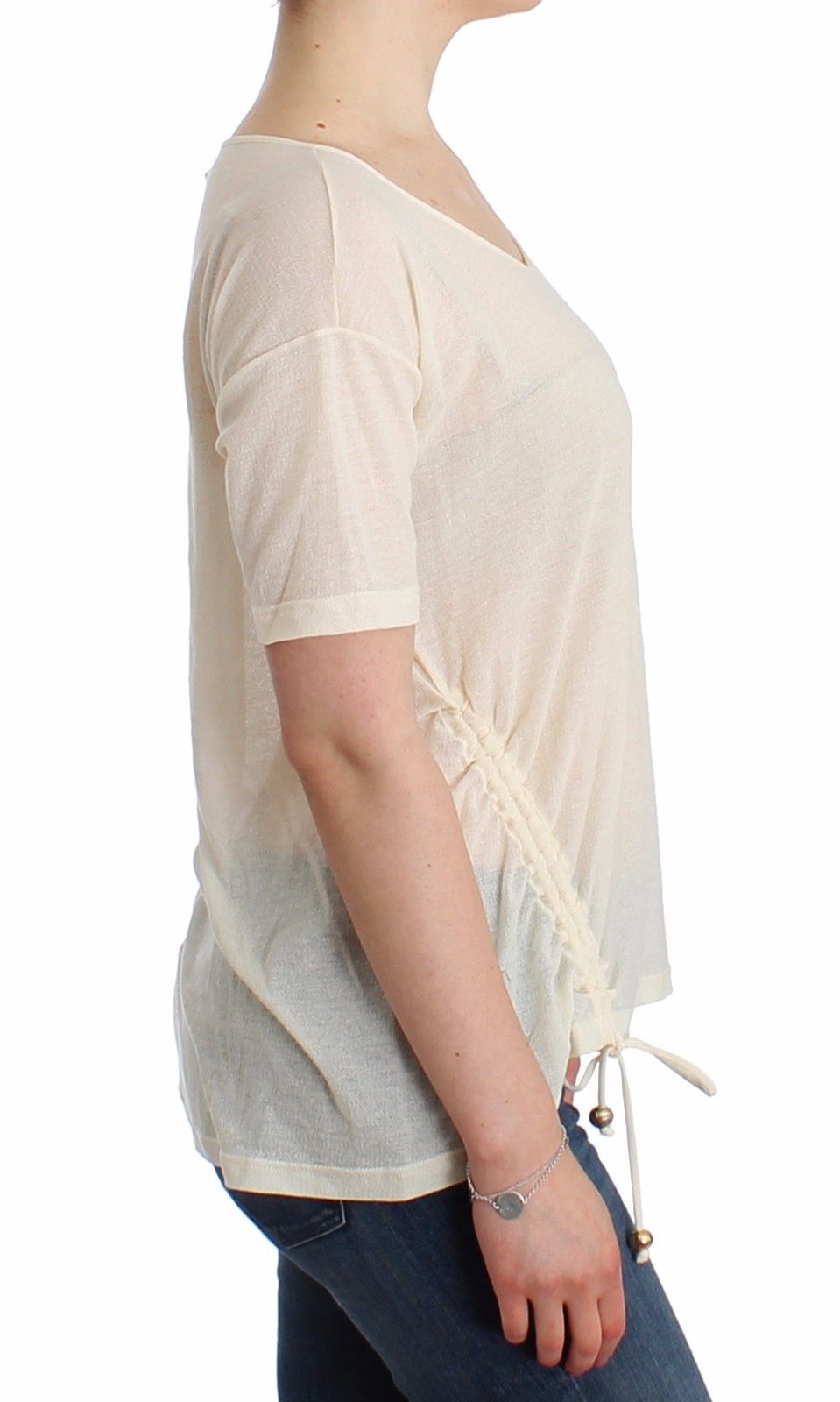 Beachwear White T-Shirt Top Blouse - coffeewithmee2Ermanno ScervinoP0843S