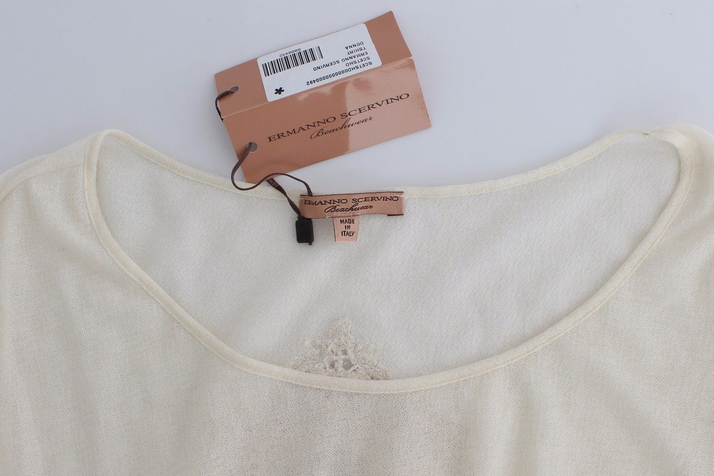Beachwear White T-Shirt Top Blouse - coffeewithmee2Ermanno ScervinoP0843S