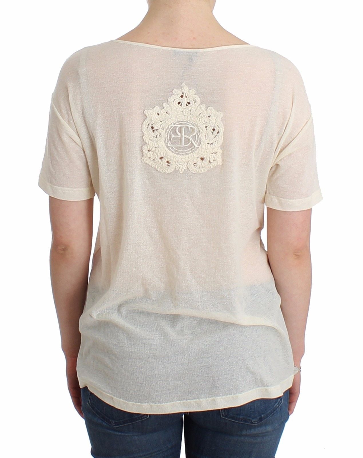 Beachwear White T-Shirt Top Blouse - coffeewithmee2Ermanno ScervinoP0843S