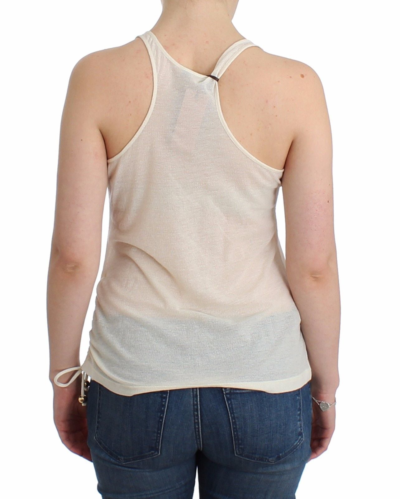 Beachwear White Tank Top Cami Blouse - coffeewithmee2Ermanno ScervinoP0845S