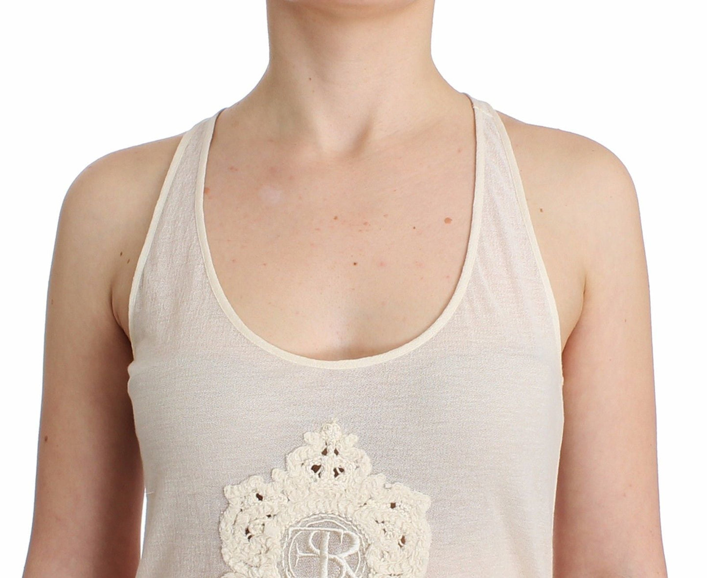Beachwear White Tank Top Cami Blouse - coffeewithmee2Ermanno ScervinoP0845S