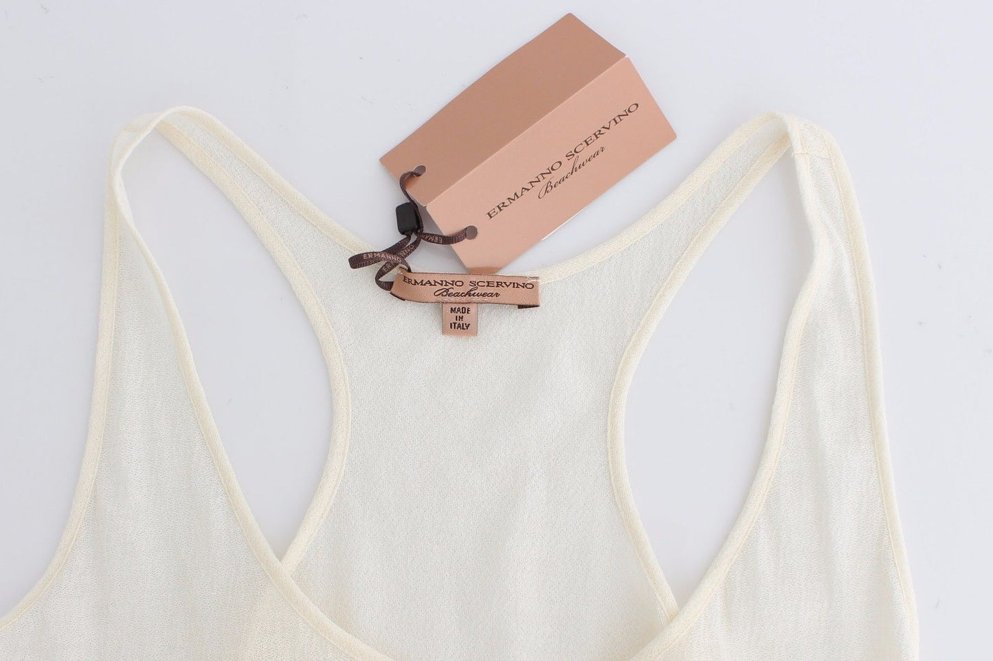 Beachwear White Tank Top Cami Blouse - coffeewithmee2Ermanno ScervinoP0845S