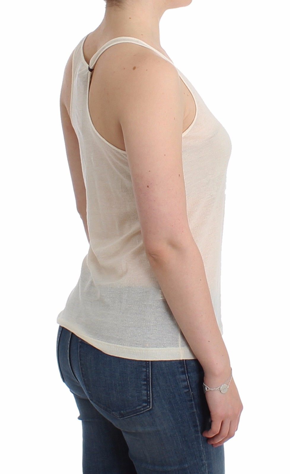 Beachwear White Tank Top Cami Blouse - coffeewithmee2Ermanno ScervinoP0845S