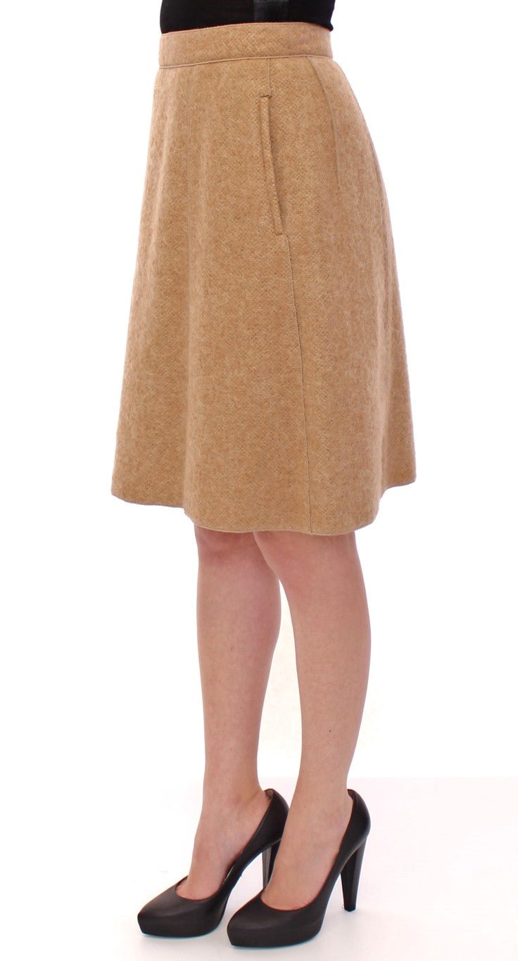 Beige Alpaca Above Knees Pencil Skirt - coffeewithmee2Dolce & GabbanaP1262S