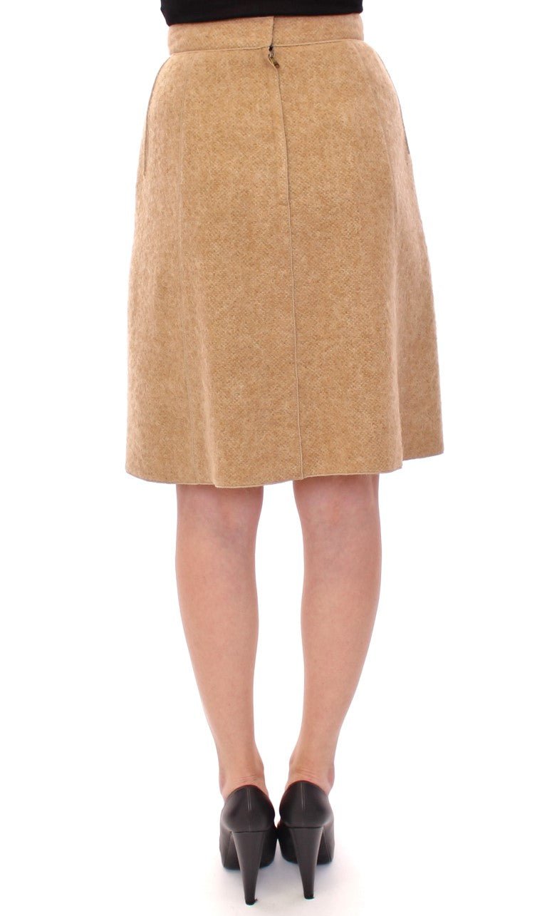 Beige Alpaca Above Knees Pencil Skirt - coffeewithmee2Dolce & GabbanaP1262S
