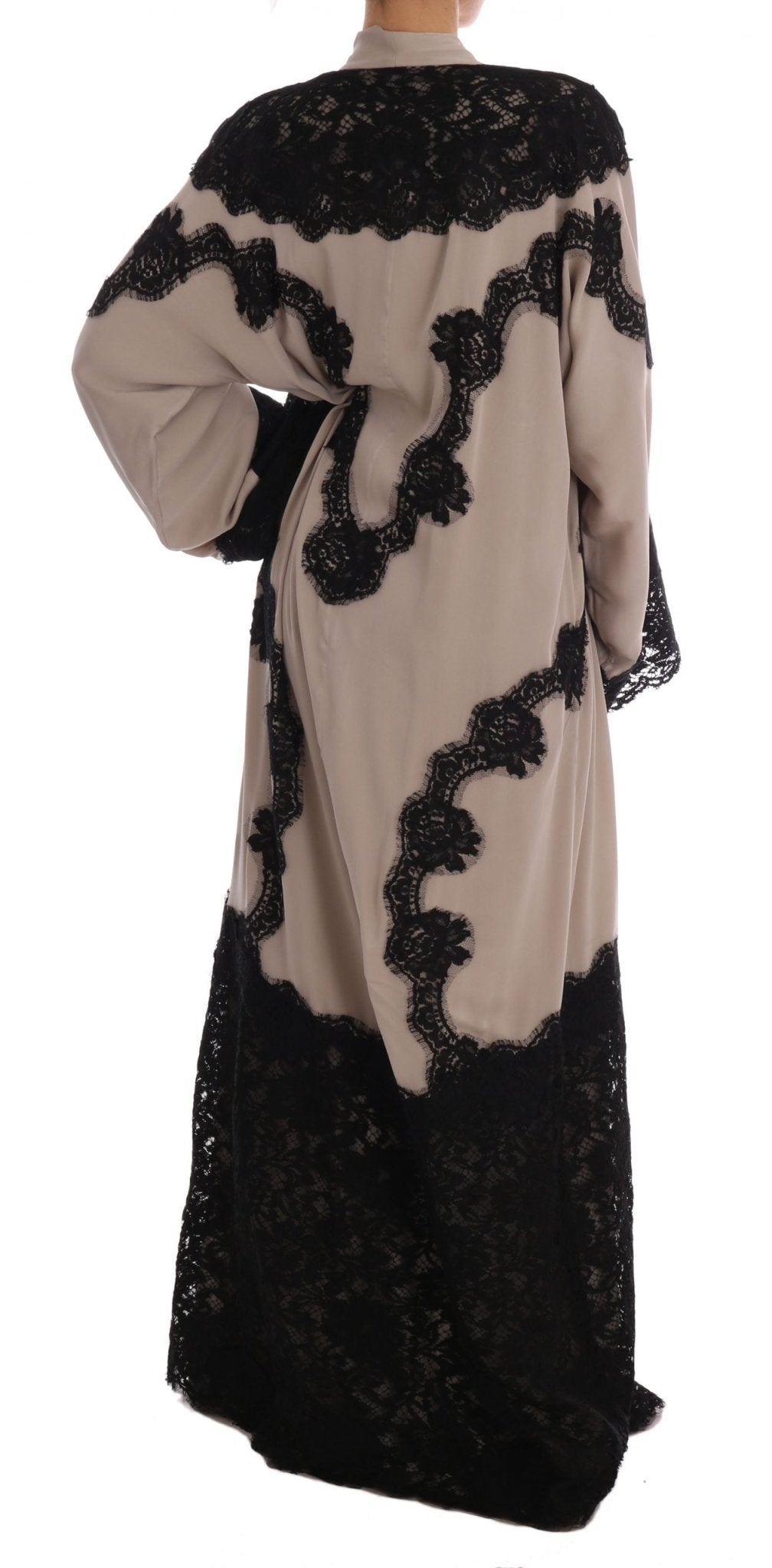 Beige Black Ricamo Kaftan Abaya Dress - coffeewithmee2Dolce & GabbanaP1386S
