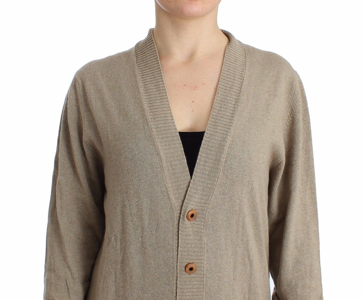 Beige Cardigan Wool Cashmere Sweater Knit - coffeewithmee2Ermanno ScervinoP0803S
