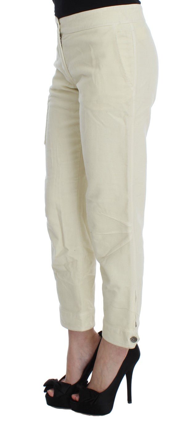 Beige Cotton Capri Cropped Cargo Pants - coffeewithmee2Ermanno ScervinoP1844S