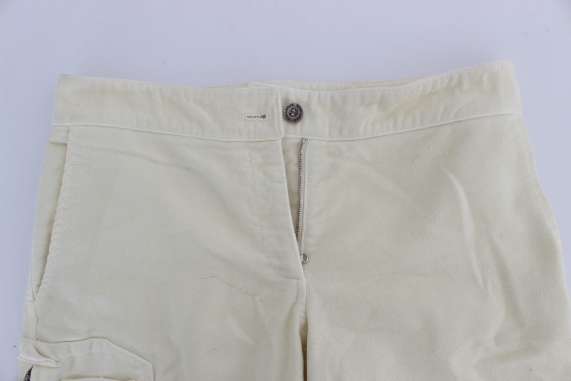 Beige Cotton Capri Cropped Cargo Pants - coffeewithmee2Ermanno ScervinoP1844S