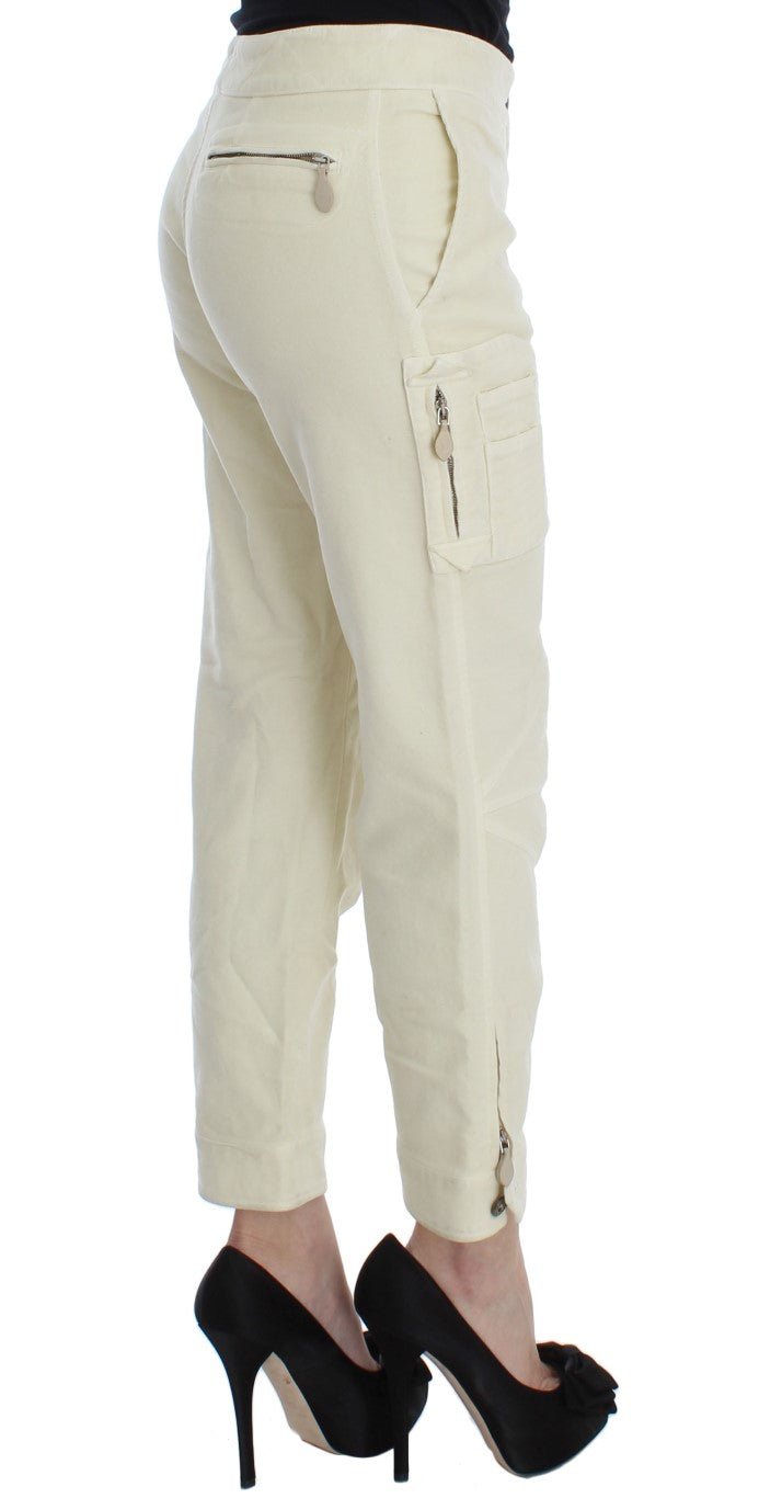 Beige Cotton Capri Cropped Cargo Pants - coffeewithmee2Ermanno ScervinoP1844S