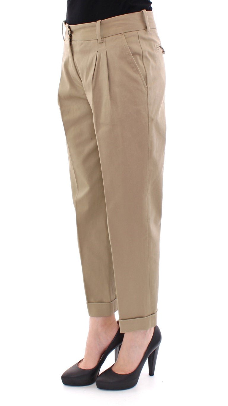 Beige Cotton Cropped Chinos Pants - coffeewithmee2Dolce & GabbanaP1270S