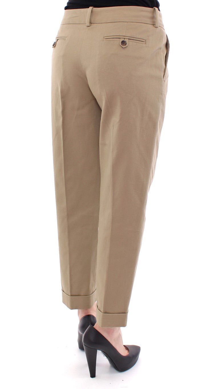 Beige Cotton Cropped Chinos Pants - coffeewithmee2Dolce & GabbanaP1270S