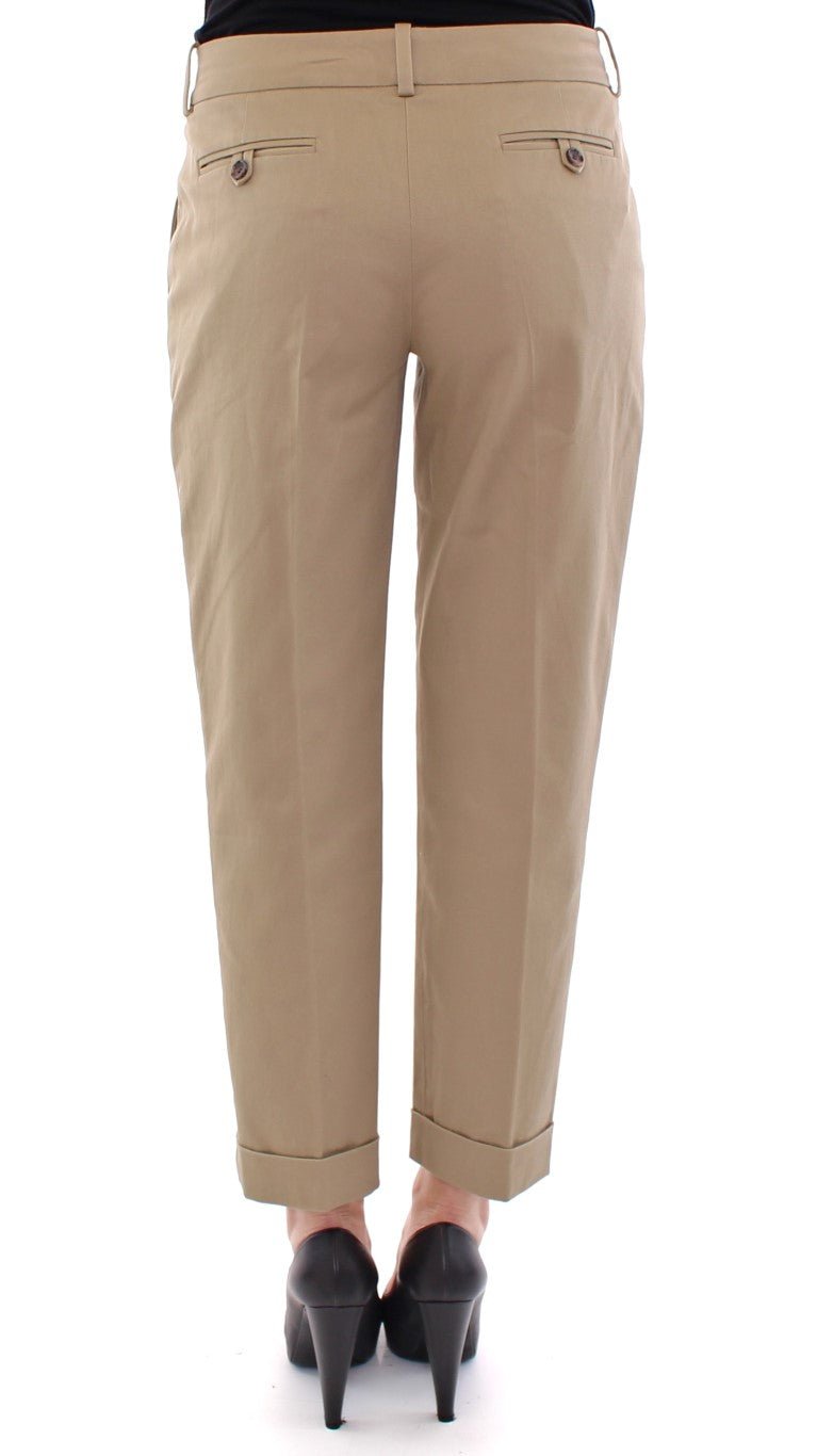Beige Cotton Cropped Chinos Pants - coffeewithmee2Dolce & GabbanaP1270S