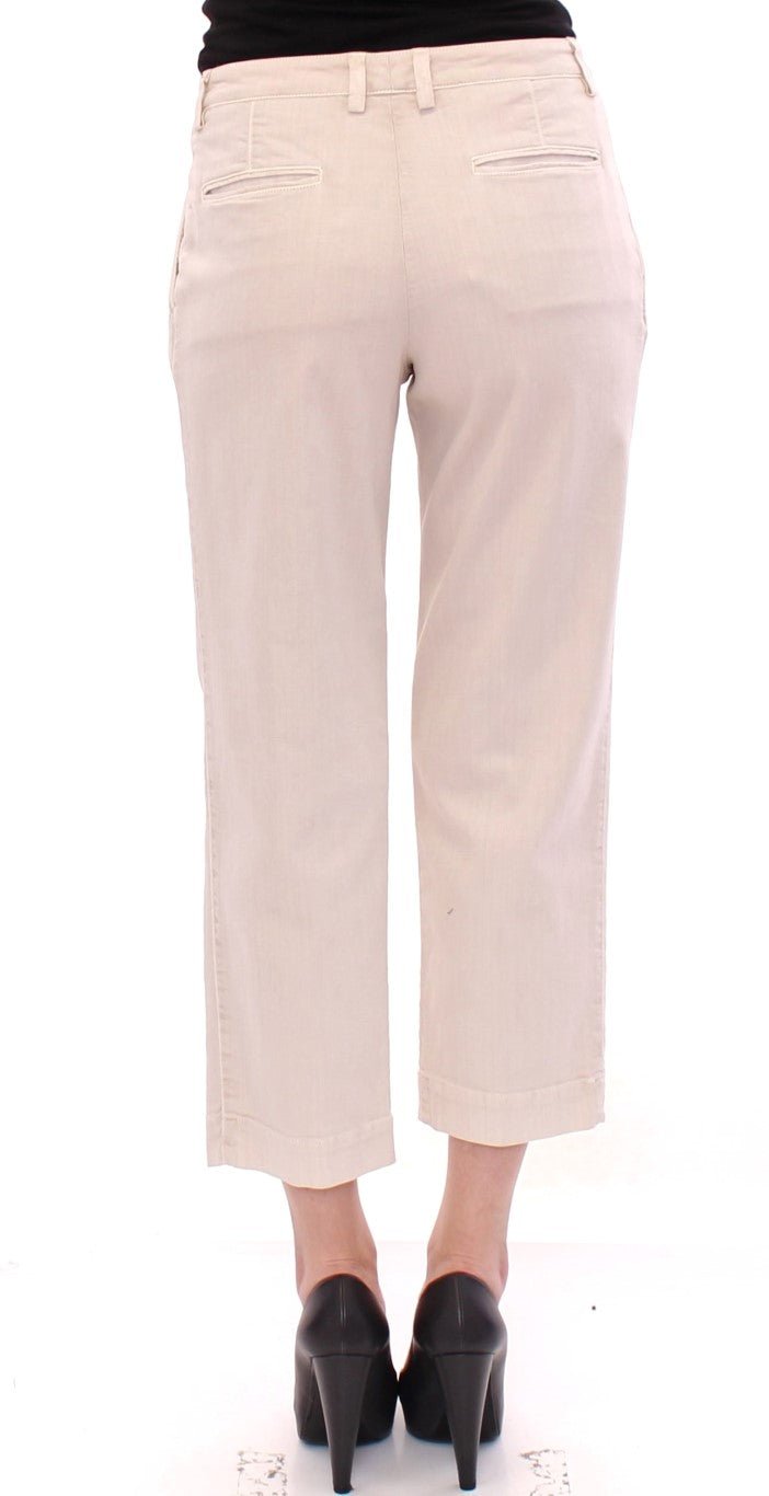 Beige Cotton Cropped Jeans Pants - coffeewithmee2Dolce & GabbanaP1040S