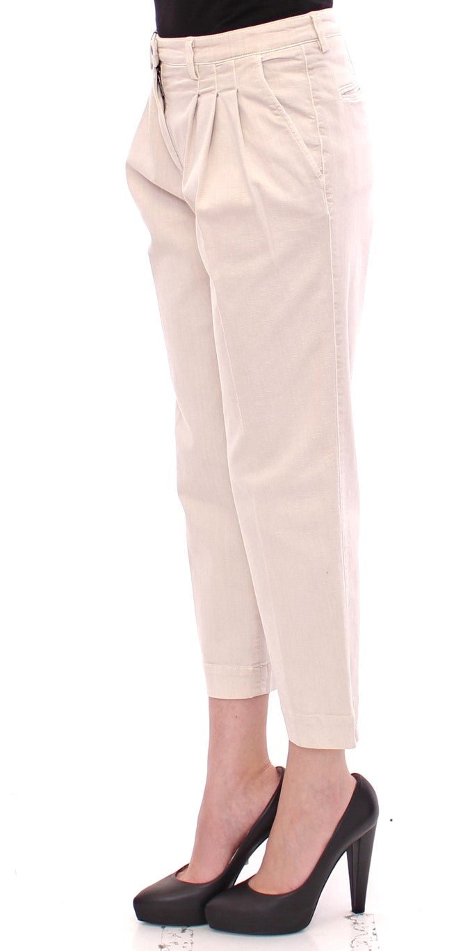 Beige Cotton Cropped Jeans Pants - coffeewithmee2Dolce & GabbanaP1040S