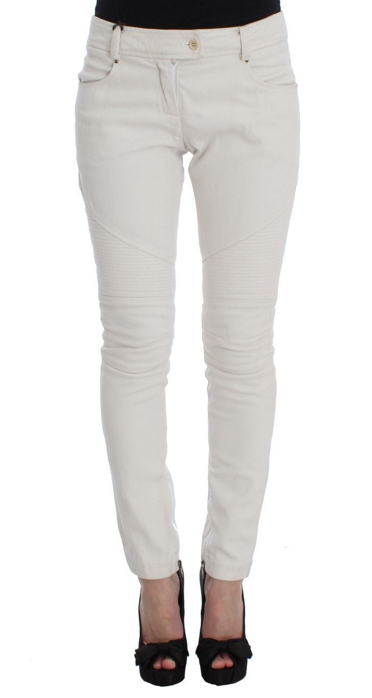 Beige Cotton Slim Fit Denim Jeans - coffeewithmee2Ermanno ScervinoP1839S