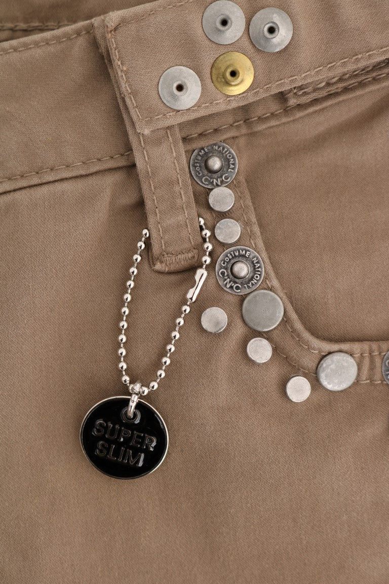 Beige Cotton Stretch Slim Fit Jeans - coffeewithmee2Costume NationalP2133S