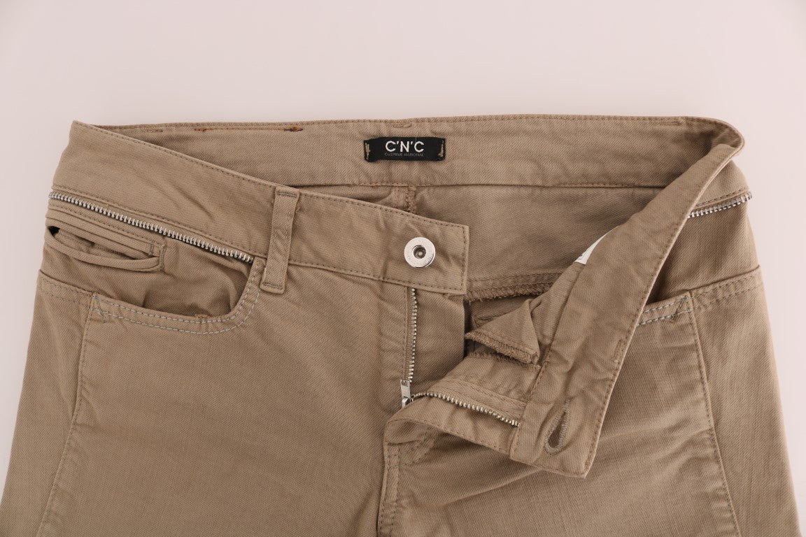 Beige Cotton Stretch Slim Fit Jeans - coffeewithmee2Costume NationalP2132S
