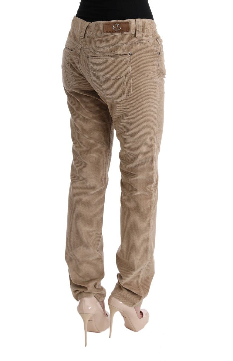 Beige Cotton Velvet Regular Fit Pants - coffeewithmee2Ermanno ScervinoP1954S