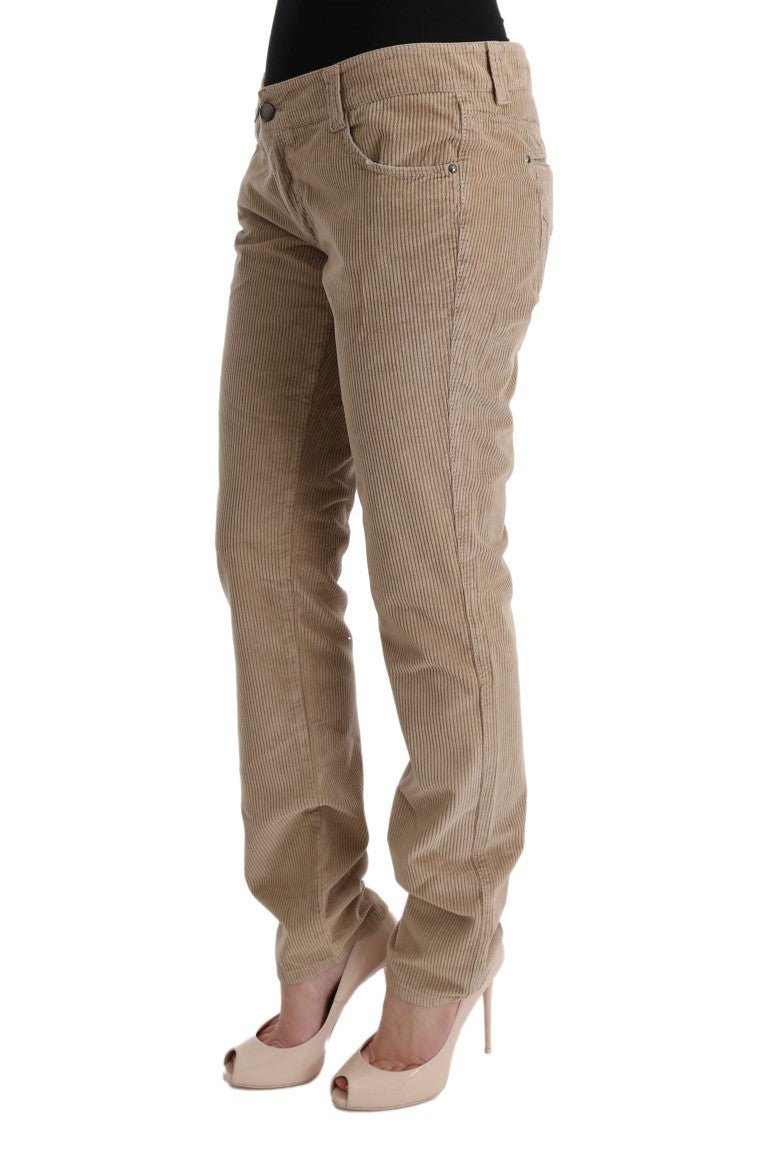 Beige Cotton Velvet Regular Fit Pants - coffeewithmee2Ermanno ScervinoP1954S