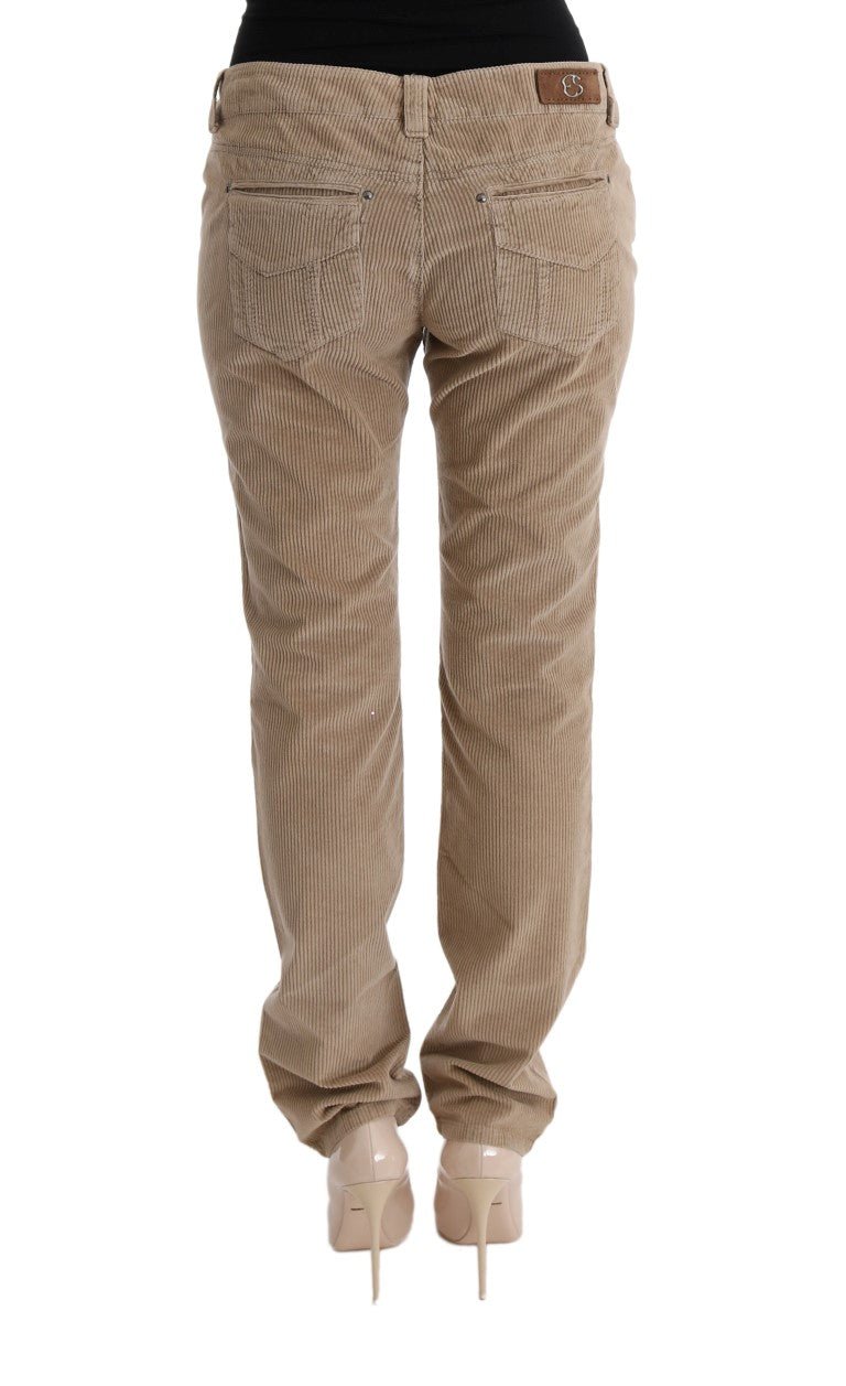 Beige Cotton Velvet Regular Fit Pants - coffeewithmee2Ermanno ScervinoP1954S