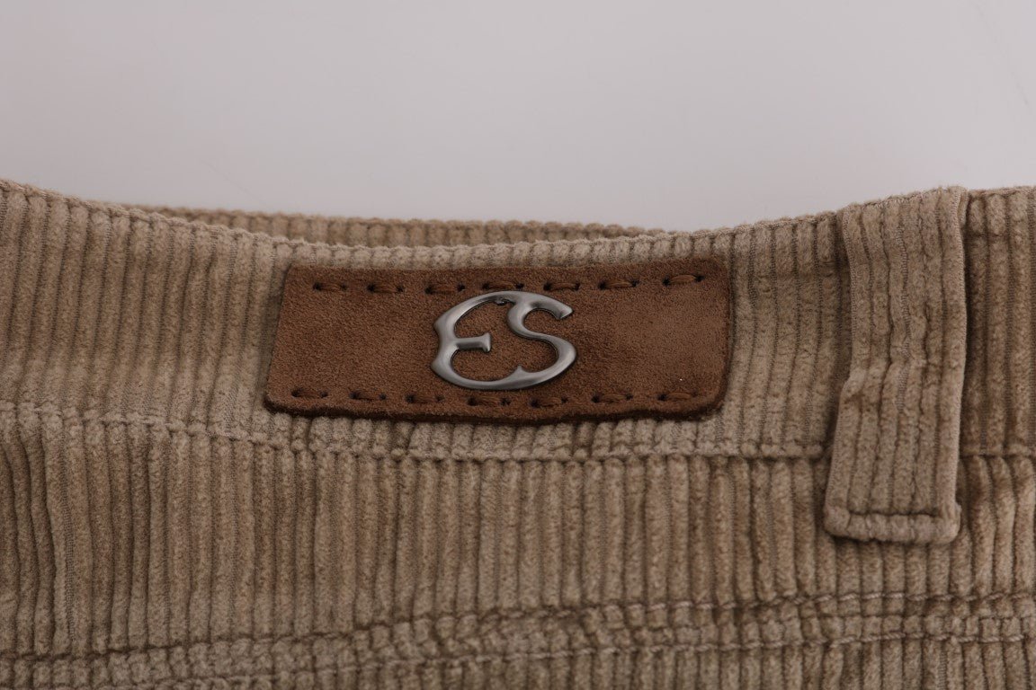 Beige Cotton Velvet Regular Fit Pants - coffeewithmee2Ermanno ScervinoP1954S