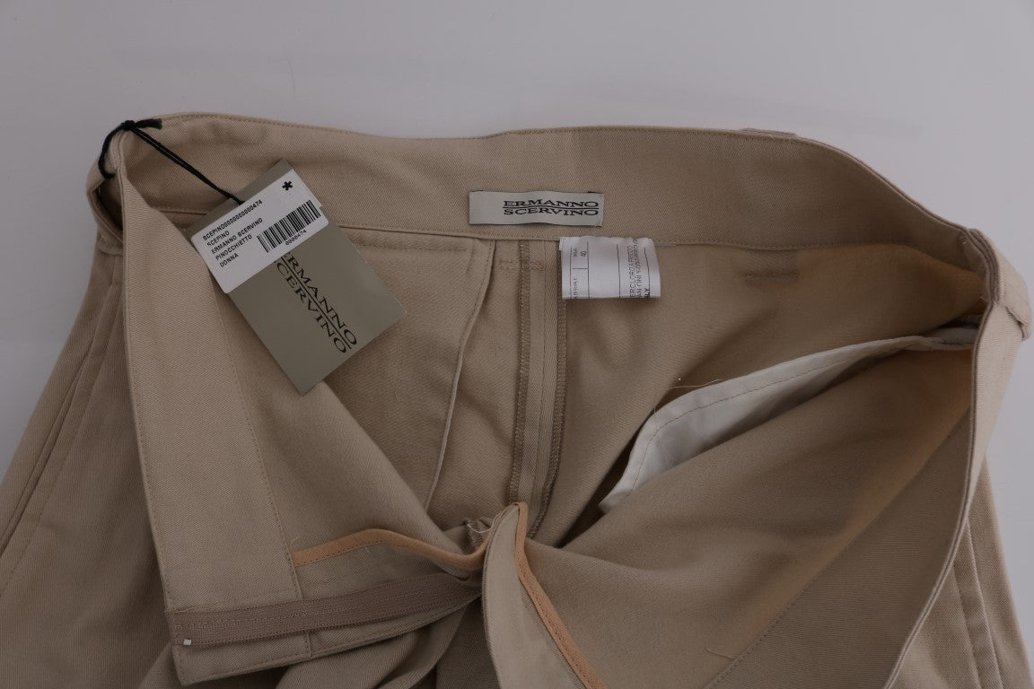 Beige Cotton Wool Regular Fit Pants - coffeewithmee2Ermanno ScervinoP1953S