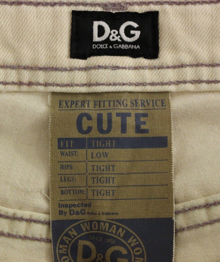 Beige CUTE Cotton Regular Fit Jeans Pants - coffeewithmee2Dolce & GabbanaP1274S