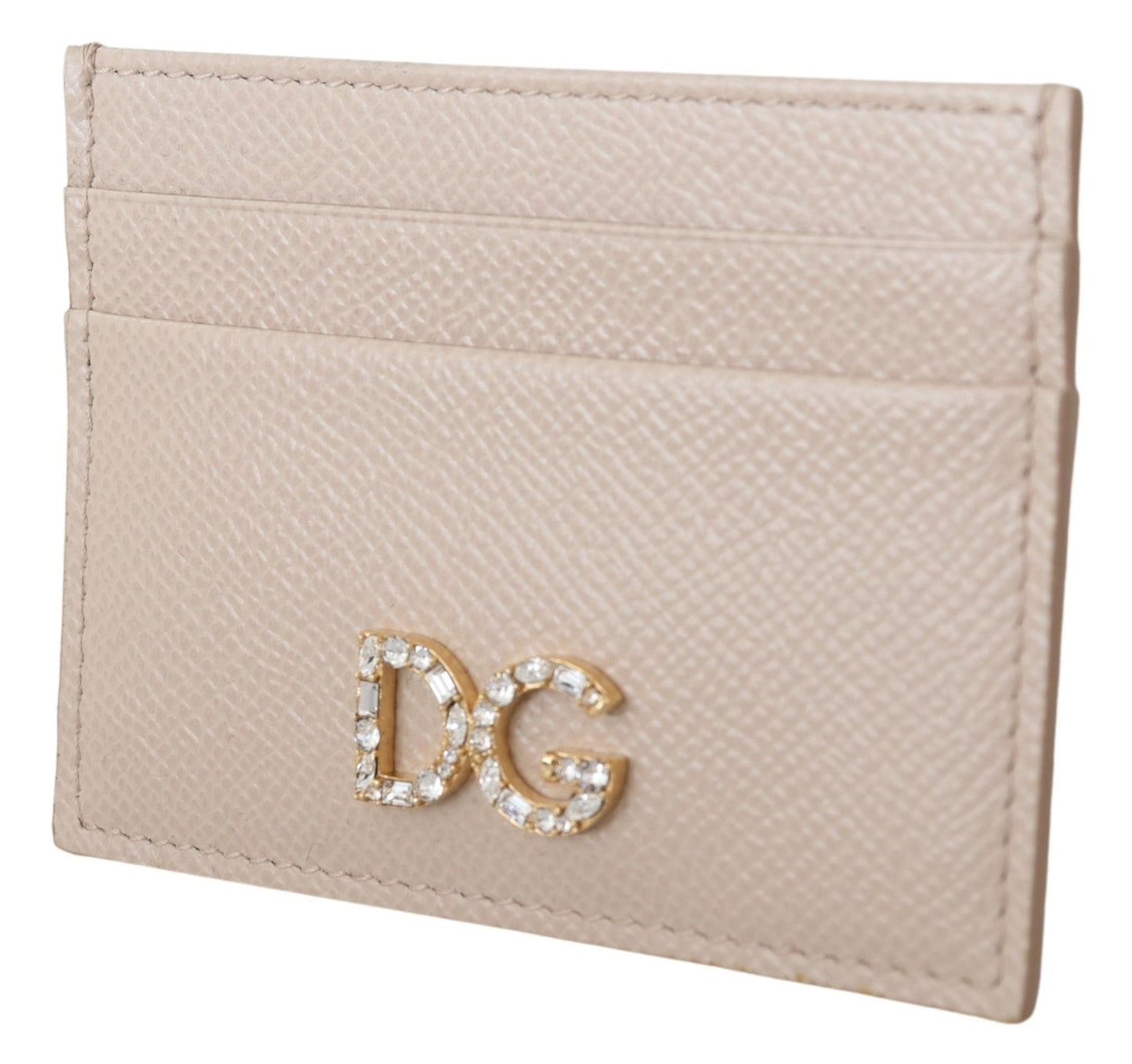 Beige Dauphine Leather Jewel DG Logo Wallet - coffeewithmee2Dolce & GabbanaP0382S