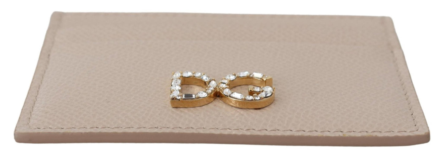 Beige Dauphine Leather Jewel DG Logo Wallet - coffeewithmee2Dolce & GabbanaP0382S