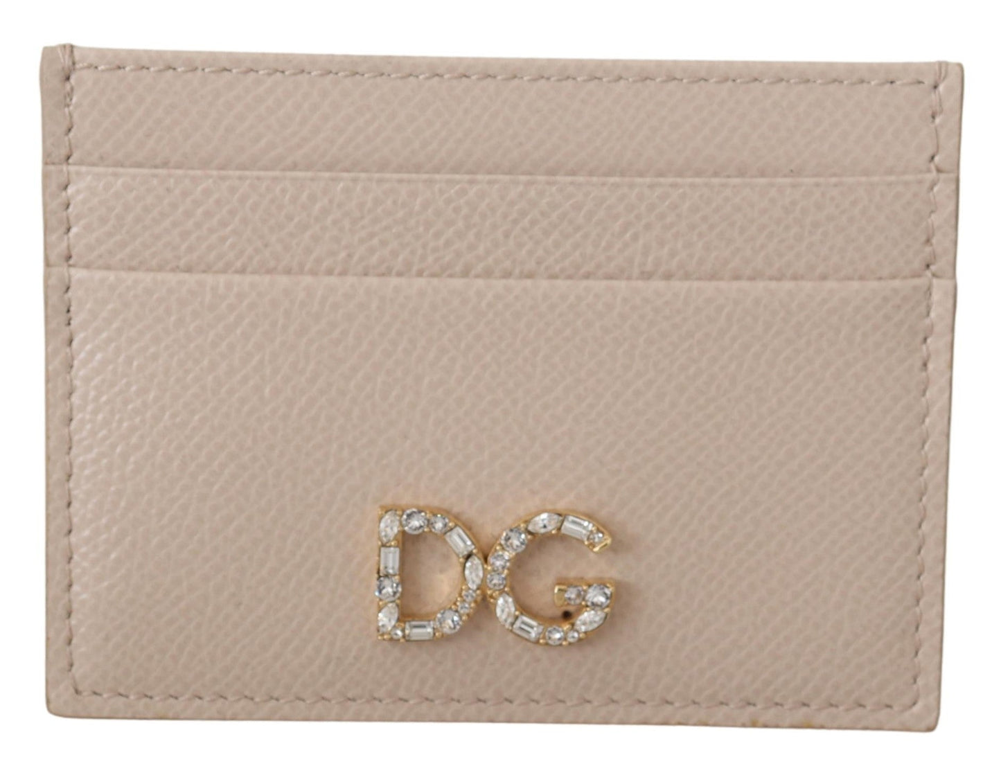 Beige Dauphine Leather Jewel DG Logo Wallet - coffeewithmee2Dolce & GabbanaP0382S