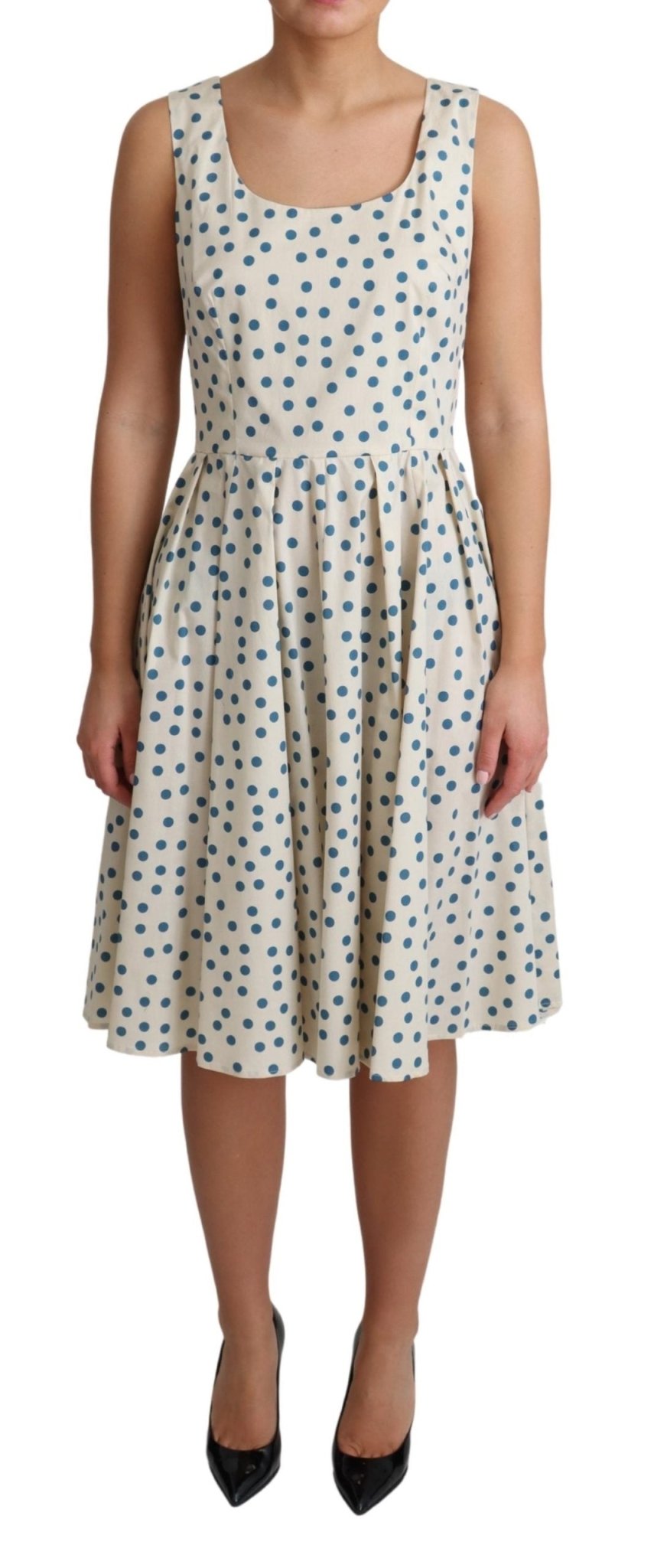 Beige Dotted Cotton A-Line Gown Dress - coffeewithmee2Dolce & GabbanaP5787S
