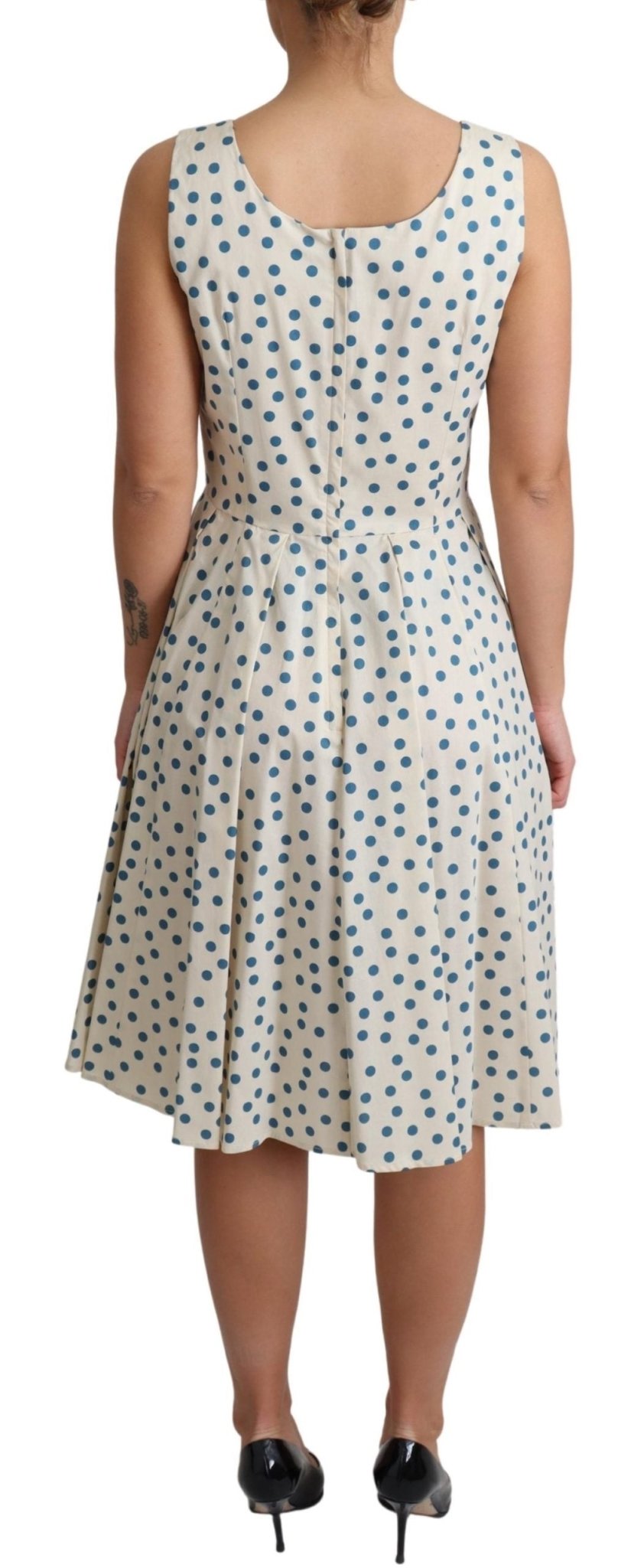 Beige Dotted Cotton A-Line Gown Dress - coffeewithmee2Dolce & GabbanaP5787S