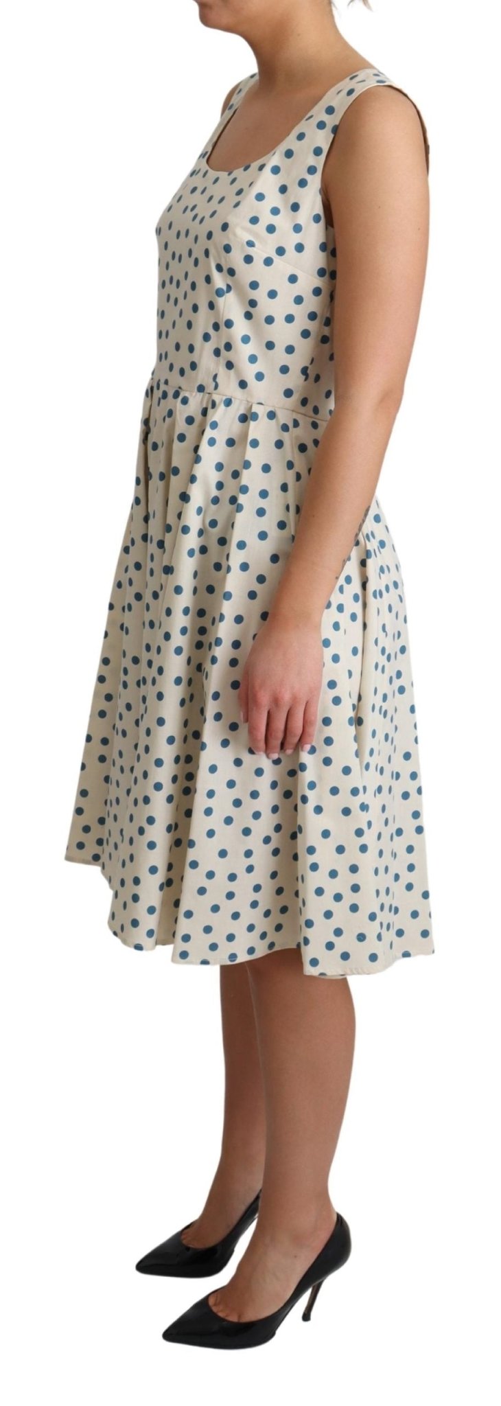 Beige Dotted Cotton A-Line Gown Dress - coffeewithmee2Dolce & GabbanaP5787S