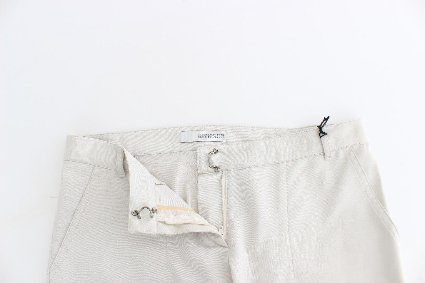 Beige Dress Pants Slim Skinny Leg Cotton - coffeewithmee2Ermanno ScervinoP0847S