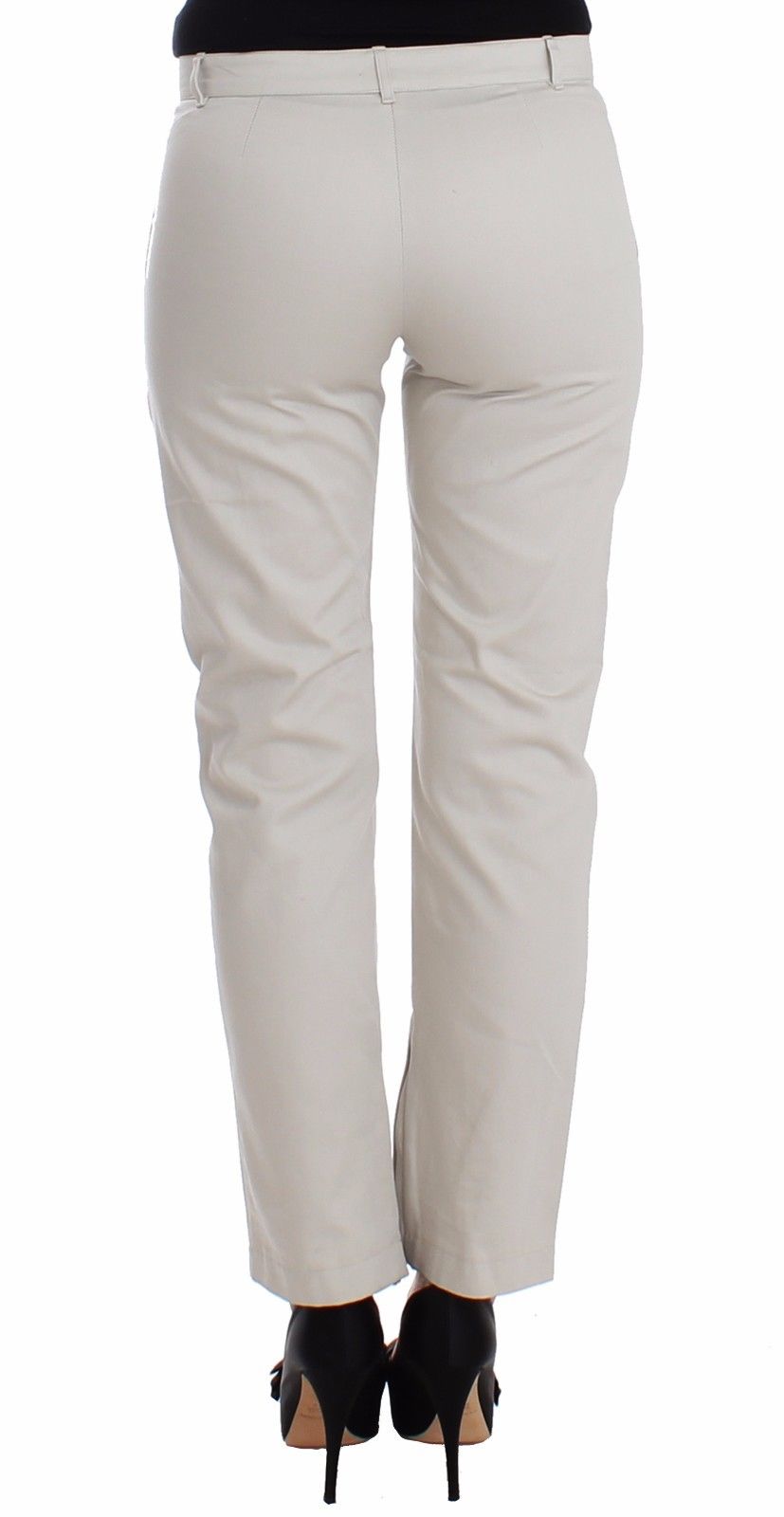 Beige Dress Pants Slim Skinny Leg Cotton - coffeewithmee2Ermanno ScervinoP0847S