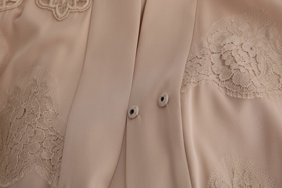 Beige Floral Applique Lace Kaftan Dress - coffeewithmee2Dolce & GabbanaP1886S