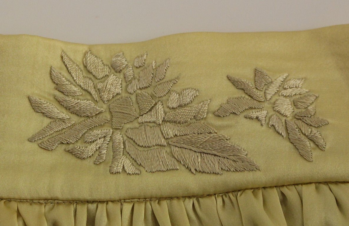 Beige Floral Embroidery Mini Skirt - coffeewithmee2Andrea IncontriP1065S