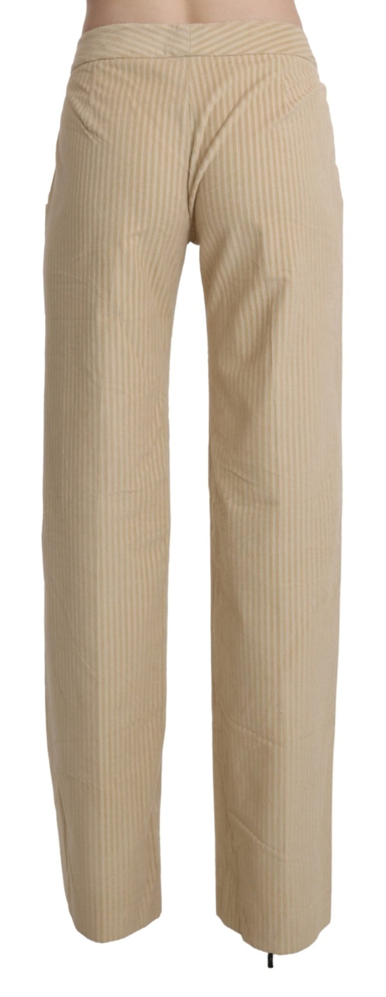 Beige High Waist Flared Wide Leg Trouser Pants - coffeewithmee2Ermanno ScervinoP3339S