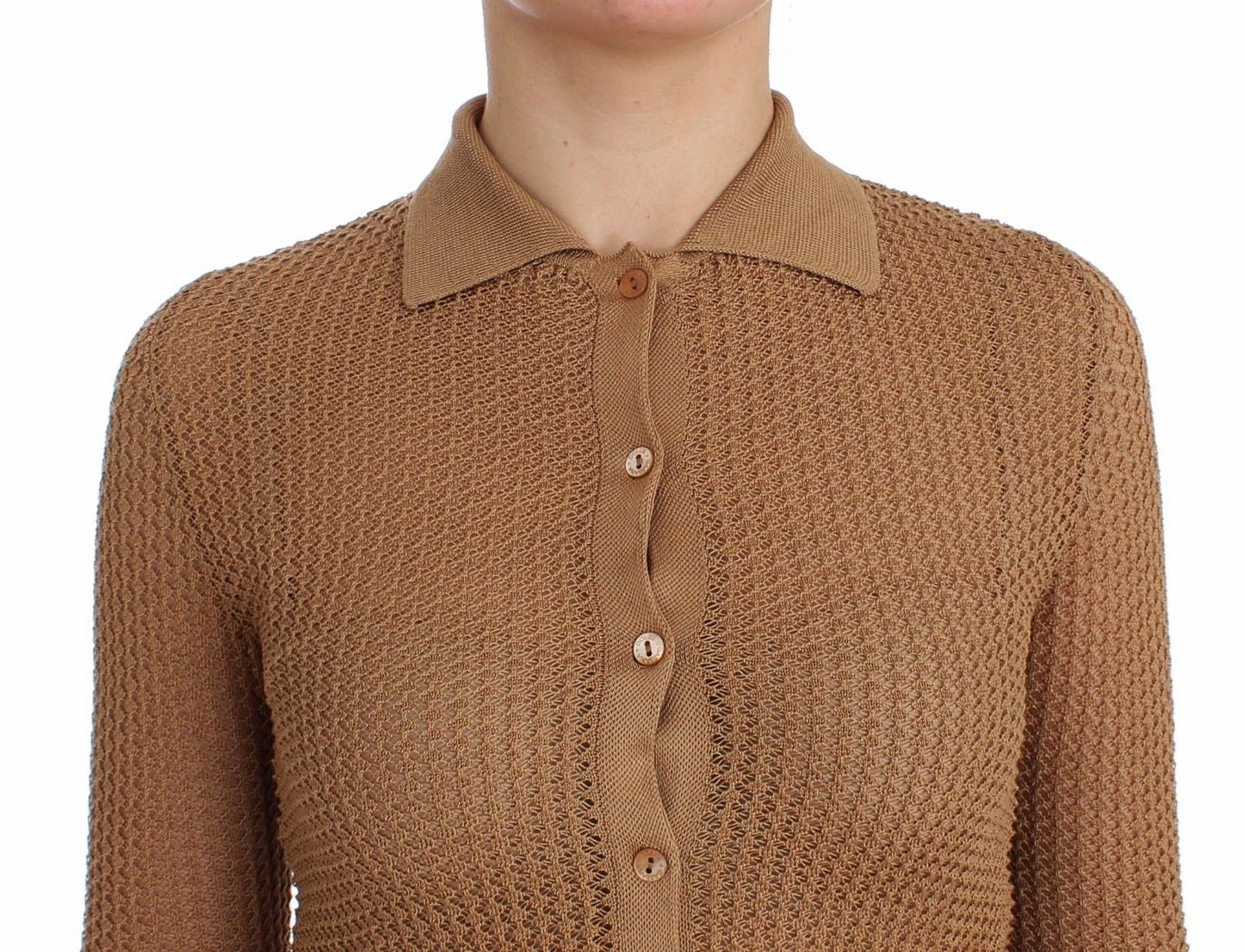 Beige Knitted Cotton Polo Cardigan Sweater - coffeewithmee2Dolce & GabbanaP0790S